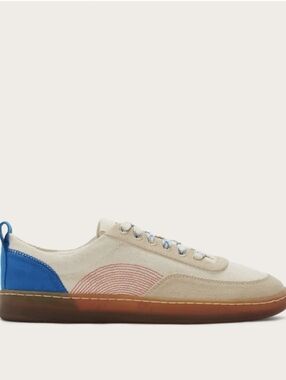NEW Everlane The Tread-Bare Low-Top Canvas Sneaker Cream with Blue 7